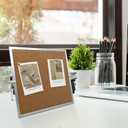 Desktop Cork Board, Double Sided Bulletin Board Message Board with 15 PCS Push Pins, Decorative Pin Board Perfect for Home School Office Decor