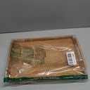 Rattan Serving Tray, Hand Woven Tray with Handles, Rectangular Wicker Basket Tray for Coffee Table Home Decor (14.5 x 10.2 x 1.4 inch)