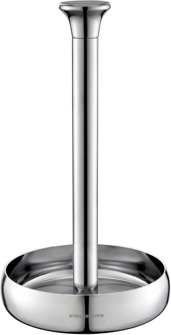 simpletome Paper Towel Holder Countertop Keep It Rolled Up Weighted Base (Chrome)