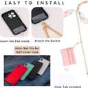 IMNEXT2U Phone Strap with Wallet for Women, Cellphone Landyard Crossbody Chain Silk Scraf Style - Pink