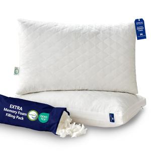 Memory Foam Pillow Queen Size，Adjustable Bed Pillow with Gusseted for Sleeping，Medium Firm Pillows for Side, Back or Stomach Sleepers (20 x 30 in, White)
