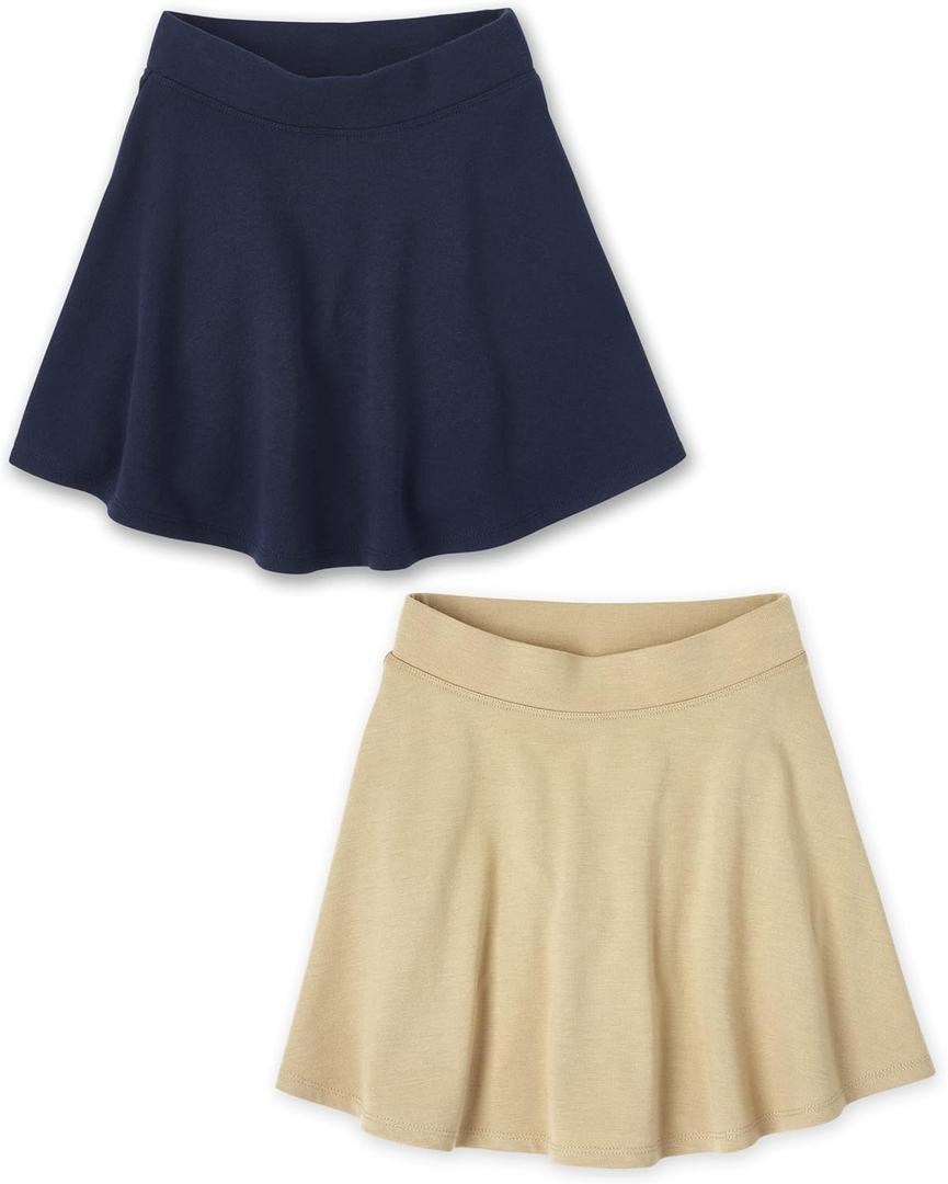 The Children'S Place Girls Ponte Knit Pull On Skort, Size Small (Sandy/Tidal 2-Pack)