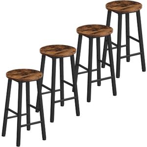 HOOBRO Bar Stools, Barstools Set of 4,Counter Height Barstools, 24.8" Bar Stools for Kitchen Island, Industrial Bar Chairs, for Dining Room, Kitchen, Bar, Rustic Brown and Black BF07BYP401G1