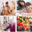 Mandun 2 Pack Paint by Numbers Kit for Adults, Cat Giaffe Paint by Numbers for Adults, DIY Adult Painting by Numbers Beginners on Canvas Acrylic for Home Wall Art Decor 12x16Inch (Rolled Package)