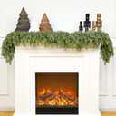 16 Ft Christmas Cedar Garland for Staircase Railing Real Touch Soft Bendable Faux Winter Xmas Greenery Pine Garlands Mantle Garland for Decoration for Window Fireplace Door Railing Wall Home Decor