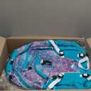 High Sierra Loop Backpack, Travel, or Work Bookbag with tablet sleeve, One Size, Sequin Facets/Bluebird/White