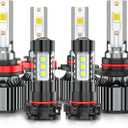 for Chevy Silverado 1500 2007-2015 High Low Beam+Fog Light Bulbs, 6 PCS | for Silverado 2500/3500 HD 2007-2022,300% Brighter White,Off-Road Use,Year:2008 2009 2010 2011 2012 2013 2014 2015 2016-2022