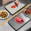 Titanium Cutting Boards for Kitchen, Pure Titanium Metal & Wheat Straw 2 Sided Healthiest Chopping Board, Dishwasher Safe Easy to Clean Large Size 1611