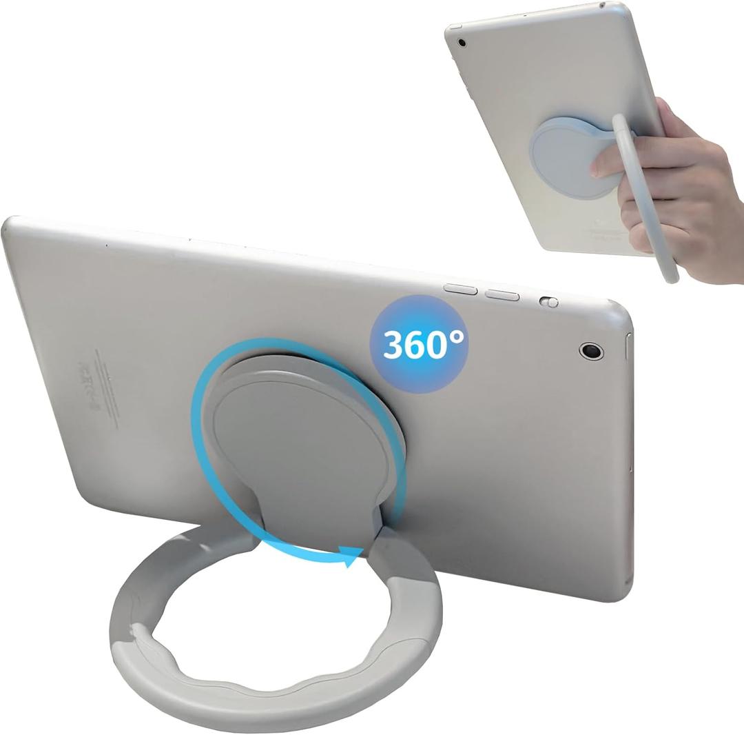 Tablet Ring Holder -Tablet Stand Adjustable Universal Tablet Hand Strap Holder, 360 Degrees Handle Grip Handle Grip with Adhesive Patch for iPad/Galaxy Tab and All 7-11" Tablets,(Gray)