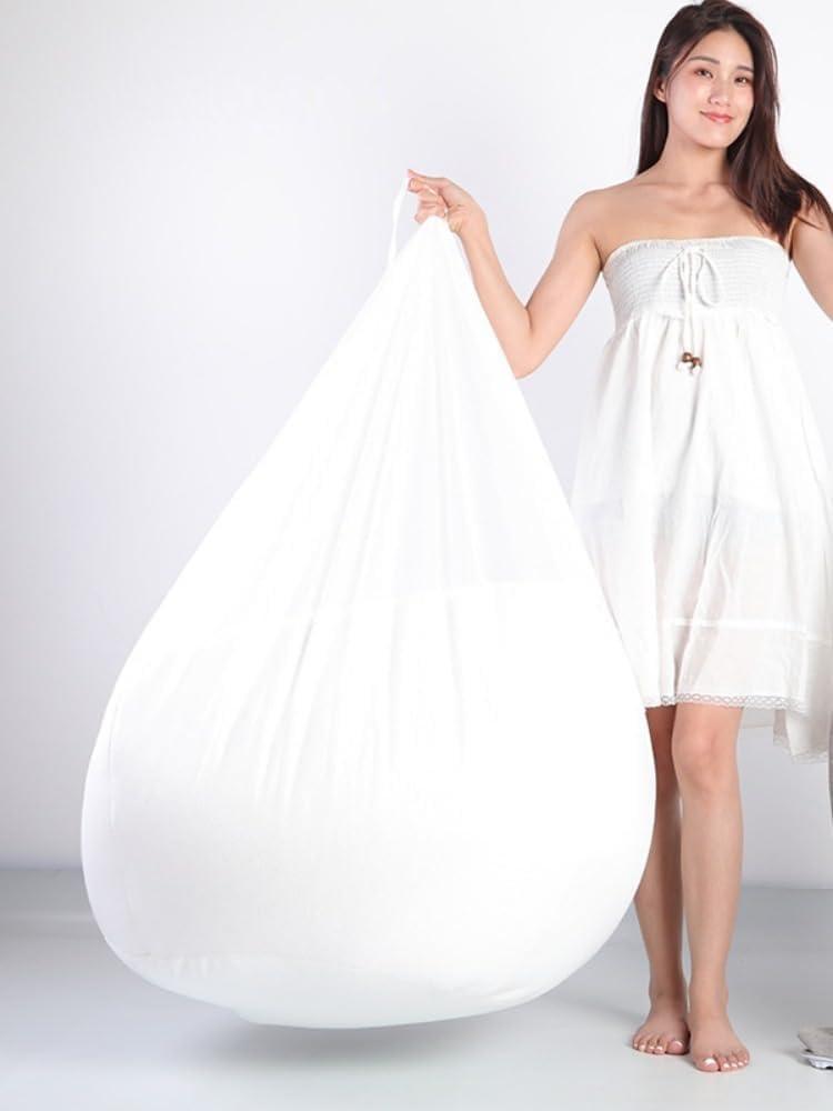 Inner Liner Cover for Giant Bean Bag Chairs, Liner Sleeve for Adults Kids Teens Without Filling, Living Room Bedroom Round Lazy Sofa Chair Cover (No Filler), 5.3Ft, White