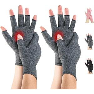 2 Pairs Arthritis Compression Gloves for Women Men for Rheumatoid, Osteoarthritis, Carpal Tunnel Pain,Computer Typing