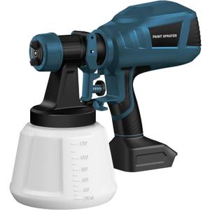 Houselife Cordless Paint Sprayer - Compatible with MAKITA 18V Battery (Tool Only), Electric Spray Paint Gun with 3 Spray Patterns & 5 Nozzles, 1200ml Tank, Easy for Fence, Furniture, Cabinets, Doors