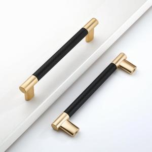 Only 9 Pack Black and Gold 5 Inch(128mm) Hole Center Knurled Kitchen Cabinet Handles Cabinet Pulls Kitchen Drawer Pulls Finish 6" Hardware Dresser Handles Bathroom Cabinets Handles