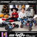 8WD Remote Control Car,2.4GHz Gesture Sensing RC Stunt Car,Cool Spray Rotation RC Car with Lights and Music,All Terrain Toys for Ages 5-7 Birthday Gifts for Boys Girls(Black)