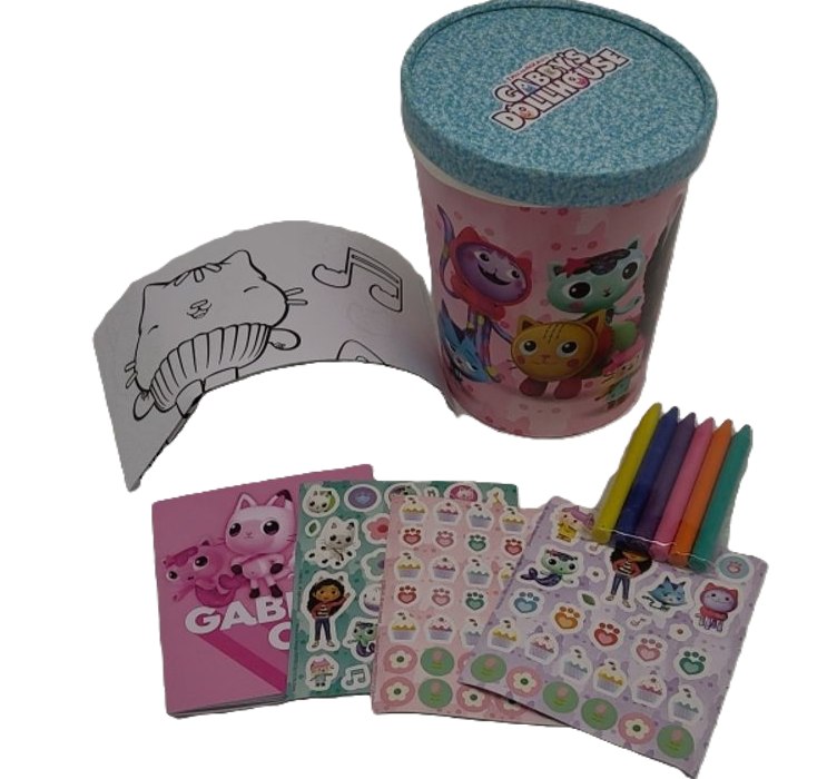 DreamWorks Gabby’s Dollhouse Deluxe Activity Set with Carrying Tin, Coloring
