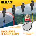 ELEAD 33 Piece Premium Bungee Cords Assortment Jar, Includes 10", 18", 24", 32", 40" Bungee Cord with Hooks, 6" Nylon Cable Ties, 8" Canopy Tarp Ball Ties and Tarp Clips
