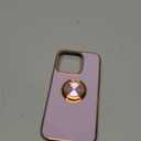 Hython for iPhone 14 Pro Case with Ring Stand [360 Rotatable Ring Holder Magnetic Kickstand] [Support Car Mount] Plated Rose Gold Edge Slim Soft TPU Luxury Protective Phone Case Cover, Purple