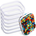 Sanwuta 6 Pcs Clear Hard Zipper Case Hard Plastic Zipper Pouches Makeup Bag Pencil Pouches Transparent Cases for Snacks Plastic Storage Organizer Box for Travel(Clear,7.87 x 5.9 x 2 Inch)