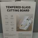 2-in-1Tempered Glass Cutting Board for Kitchen Standable Tempered Glass for Kitchen Counter + Food-Grade PP | Built-in Knife Sharpener & Anti-Spill Groove | Non-Slip, Easy to Clean 1712