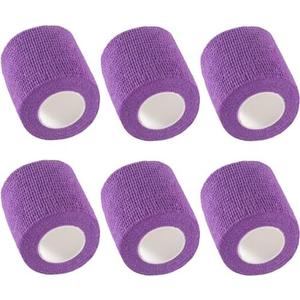 4-Pack Self Adhesive Bandage Wrap 2Inch x 5 Yards, Elastic Athletic Tape, Tattoo Grip Tape, Non Woven Medical Tape for First Aid, Sports, Wrist, Ankle, Vet Wrap for Pets (Purple)