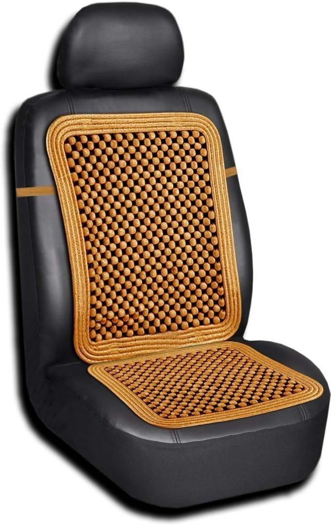 Zento Deals Natural-Wood Beaded Seat Cover with high Ventilation (Natural wood1)