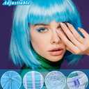 LOHO MAGICA 6 Pack Colored Wigs, Funky Colorful Wigs, Short Bob Hair Wig, Neon Party Wigs with Rimless Heart Sunglasses