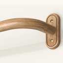 Wrap Around Curtain Rods Wood, Blackout Heavy Duty Curtain Pole for Windows 28 to 48 Inch, 1" Decorative Room Darkening Curved Boho Drapery Rod (Wood/Unique Design/All Metal)