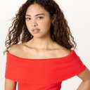 The Drop Women's Jan Off The Shoulder Knit Top (Red, XL)