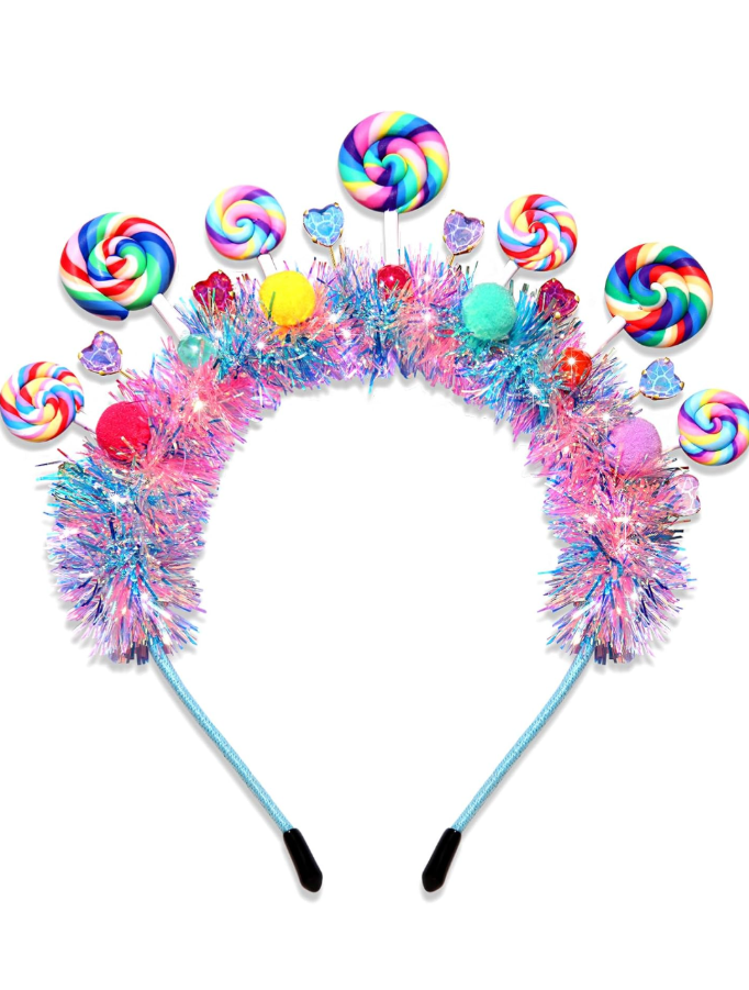 NVENF Candy Headband Costume Accessories Christmas Candy Cane Lollipop Headbands Halloween Holiday Christmas Outfit for Women