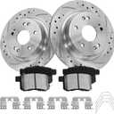 Anpulsero Brake Pads And Rotors Kit Rear Compatible with 2008-2017 Honda Accord, 2009-2014 Acura TSX, Automotive Replacement Brake Kits 31479 D1451-8447 Drilled And Slotted Rotors 281.7mm(11.1in)