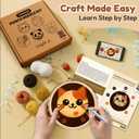 TEKWAVE Punch Needle Kit for Adults Beginners Cat Face Design, Step-by-Step Video Pre-Printed Pattern and Written Instructions, DIY Embroidery Set with Yarn, Fabric, Hoop for Home Decor Crafts