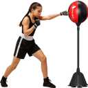 Owlsky Punching Bag with Stand, Boxing Bag for Adults - Height Adjustable - Speed Bag for Training, Boxing Equipment, Stress Relief & Fitness (Black)