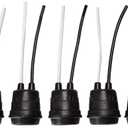 12pcs Lamp Base Waterproof Black Pigtail Lamp Holder Socket 250V 6A (12)