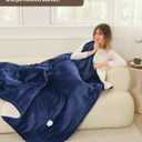 Electric Heated Blanket Queen Size, Heating Blankets for Home, Navy Blue, Queen 84" x 90"