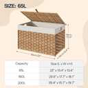 HOOBRO Storage Basket with Lid, 17.2 Gallon (65L) Wicker Basket, Handwoven Blanket Storage Basket with Handles, Metal Frame and Soft Lining, Foldable for Bedroom, Laundry Room, Natural NL265CW01
