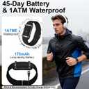 Smart Bracelet Fitness Trackers for Men Women, Smart Watch 24/7 Heart Rate Sleep Stress HRV Monitor, 170+ Sports Modes, 2 Bands, Free APP