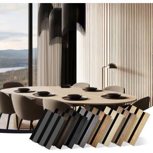 RITOLLO Wood Panels for Wall 4.92"7.68" Acoustic Panels for Interior Wall Decor, 3D Wood Slat Wall Panel/Fluted Sound Absorbing Panel - 8 Color Samples 8 Pack