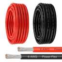 Marine Wire 6 AWG, 30FT Red & 30FT Black Tinned Copper Boat Cable, Ultra-Flexible 6 Gauge Marine Grade Electrical Wire for Trolling Motor, Solar, and Battery