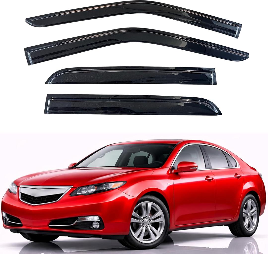 KPY Rain Guards Fit for 2009-2014 Acura TL, Out-Channel Window Visors Vent Wind Deflectors 4PC, Car Accessories for 09-14 Acura TL