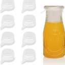 Extra Small Silicone Stretch Lids 1.6 Inch Reusable Silicone Jar Cover to Fit 1.6 Inch to 1.9 Inch Small Jars,Cans,Bottles 8 Pack (clear)