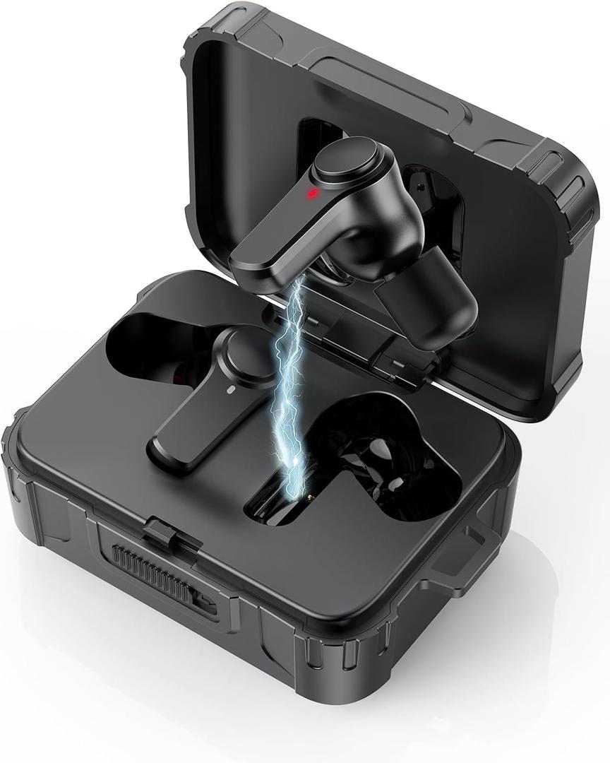 Qozybuds Electronic Shooting Ear Protection Earplugs, 29dB SNR, 70H Playtime, Bluetooth 6.0 Hunting Ear Protections, IPX6 Waterproof, TWS & ENC Earbuds for Shooting Ranges, Work with 12pcs Earbuds