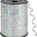 BEISHIDA 500 Yards Silver Ribbon Curling Crimped, Balloon String Shiny Metallic Roll for Gift Wrapping Ribbon for Birthday Party Festival Art Craft Decor Florist Flowers Decoration