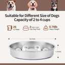 Slow Feeder Dog Bowl for Fast Eating Dogs Stainless Steel 8.2" with Non-Slip Base, Raised Obstacle Slow Down Eating for Dogs, Reduces Bloat & Indigestion, Dishwasher Safe