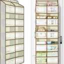 Yecaye 5-Tier Over The Door Organizer Dual-Column, 80lbs Load Over the Door Storage of 10 Compartments, Heavy Duty Extra Large Door Organizer Hanging for Bedroom Closet Nursery Bathroom Pantry, Beige