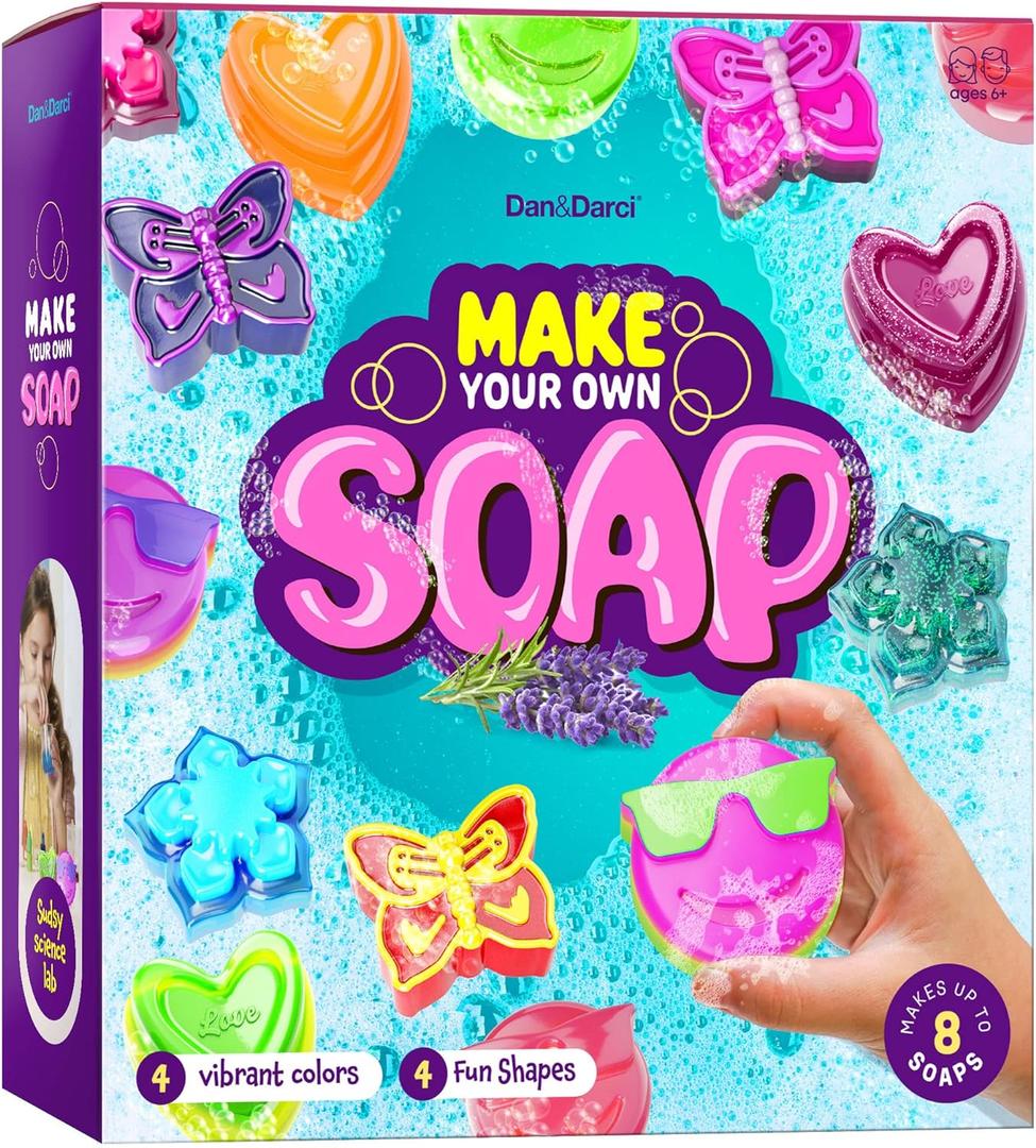 Dan&Darci Soap Making Kit for Kids - Crafts Science Toys - Birthday Gifts for Girls and Boys Age 6-12 Years Girl DIY Kits - Best Educational Craft Activity Gift for 6-12 Year Old Kid