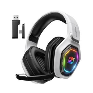 Ozeino 2.4GHz Wireless Gaming Headset for PC, Ps5, Ps4 - Lossless Audio USB & Type-C Ultra Stable Gaming Headphones with Flip Microphone, 40-Hr Battery Gamer Headset for Switch, Laptop, Mobile, Mac