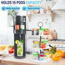 Pod Holder for Ninja Thirsti Pods, 360Rotating 15-Flavor Storage Holder for Ninja Thirsty Drink System Pod Organizer for Ninja Thirsty Flavor Pods,Water Flavoring White