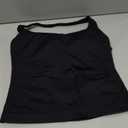 YEOREO SoftHue Women's Impact Halter Tank Top Longline Backless Scoop Neck Built-in Bra Sports Workout Gym Crop Top (Medium, Black)