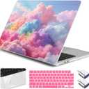 for MacBook Air 13(13.6) inch Case 2026 2025-2022 M5 M4 M3 M2 A3449 A3240 A3113 A2681 Shockproof & Scratch-Resistant Hard Shell + Keyboard Cover + Trackpad Protector + Type C, Clouds