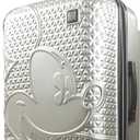 FUL Disney Mickey Mouse 29 Inch Rolling Luggage, Hardshell Suitcase with Spinner Wheels, Silver